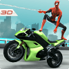 惊人的蜘蛛3D英雄：摩托车城市逃脱