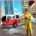 美国消防员 - 消防车救援游戏