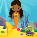 Cute Mermaid Girl Rescue Kavi Escape Game-321